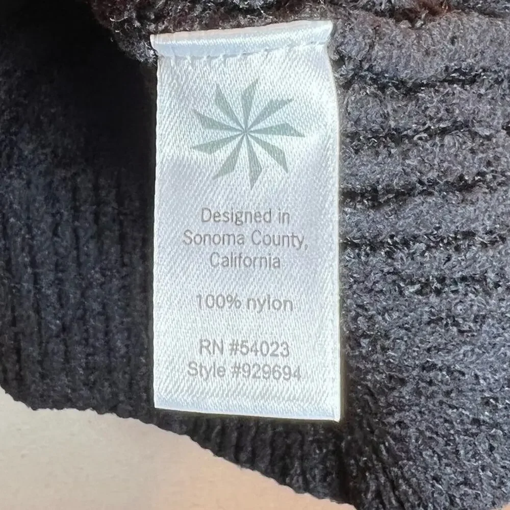 Athleta Cuddle Up Cozy Sweater Cowl Neck Long Sleeve Pullover Soft Knit Black - Picture 6 of 6